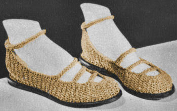 Gold Elastic Slippers Sandals Crochet Pattern Sz S M L