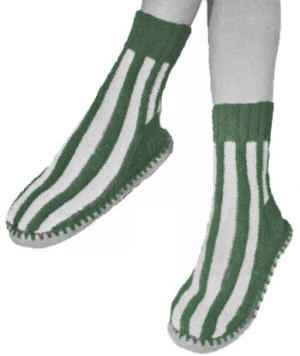 Striped Slipper Socks Knitting Pattern 8-11