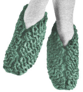 Slippers with Shell Stitch Design Crochet Pattern Sz S M L
