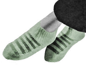 Easy Striped Slippers Knitting Pattern S M L