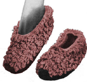 Looped Slippers Crochet Pattern Sz M