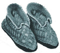 Two-tone Slippers with Turn-down Cuff Crochet Pattern Sz M