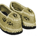 Slippers with Embroidered Flowers Crochet Pattern Sz 6