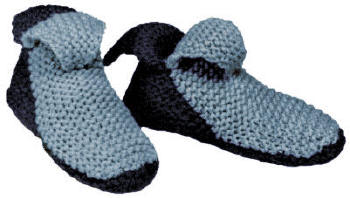 Child's Jester Slippers Knitting Pattern Sz S M L