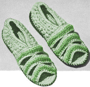Slippers or Sandals with Braid Straps Crochet Pattern
