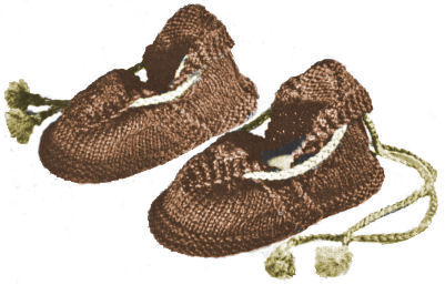 Child's Slippers with Turn-down Flaps Knitting Pattern Sz M