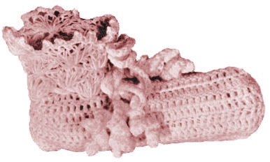 Slippers with Cuff Crochet Pattern Sz S M L