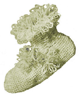 Slippers with Fringe Cuff Knitting Pattern Sz 8.5-11