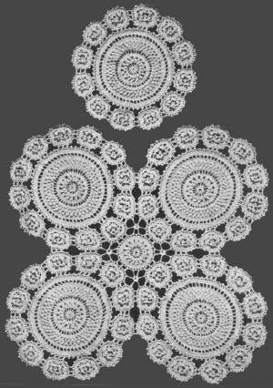 Snowflake Motif Bedspread or Luncheon Set Crochet Pattern