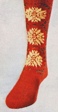 Star Snowflake Socks Knitting Pattern