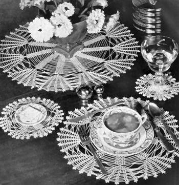 Spinning Wheel Doily Table Setting Crochet Pattern