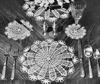 Flower Spoke Doily Table Setting Crochet Pattern