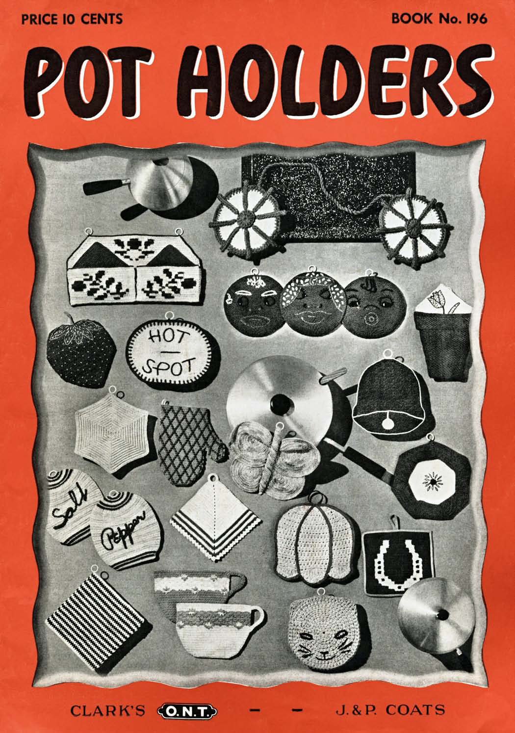 Pot Holders Vintage Crochet Patterns Book 196