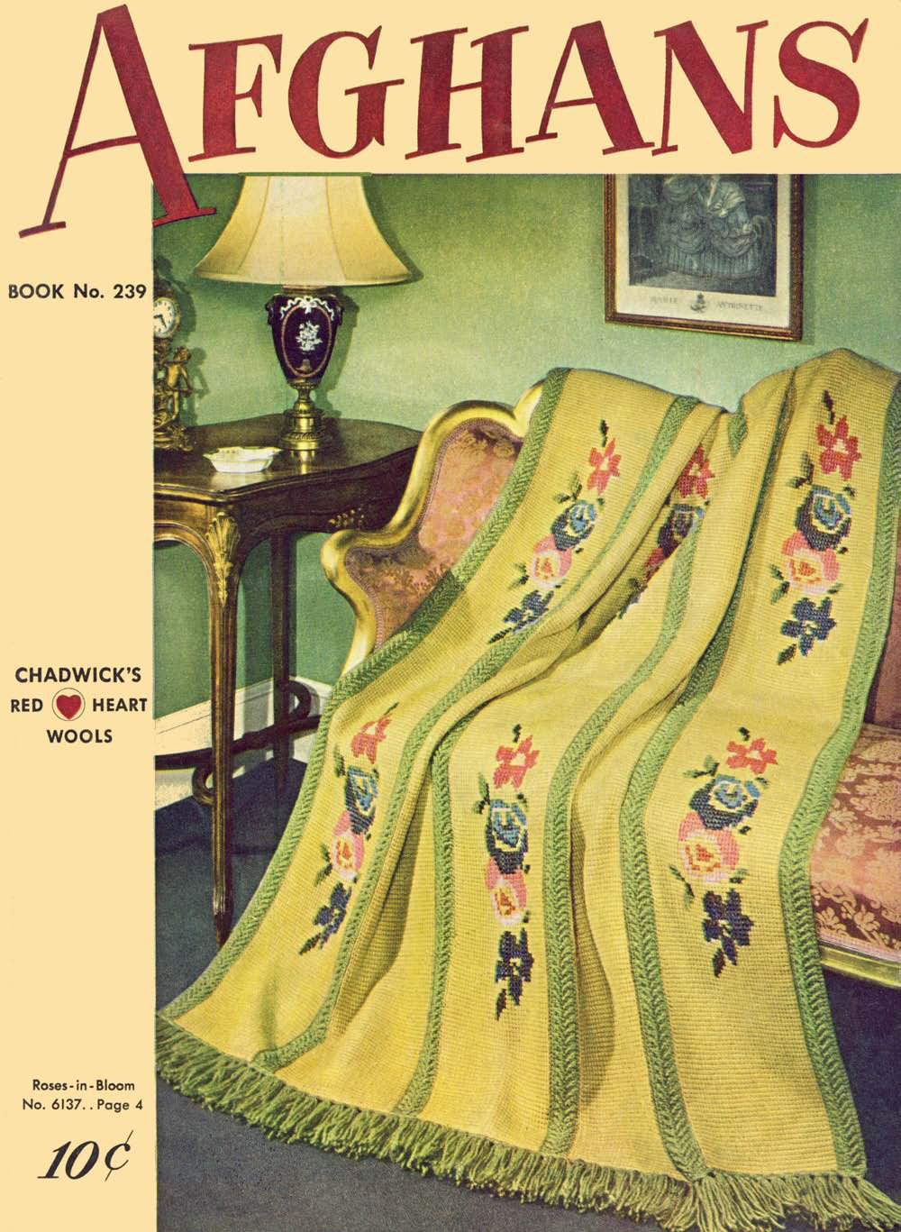 Afghans Vintage Knitting Crochet Patterns Book 239