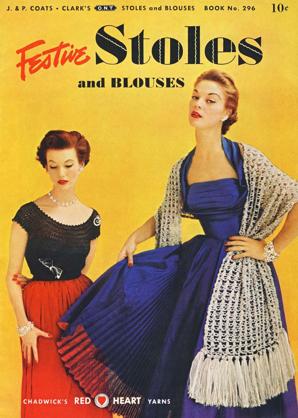Festive Stoles and Blouses Vintage Knitting Crochet Patterns Book