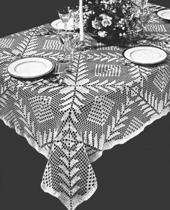 Square-A-Day Tablecloth Filet Crochet Pattern