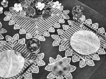 Pineapple Square Doily Table Setting Crochet Pattern