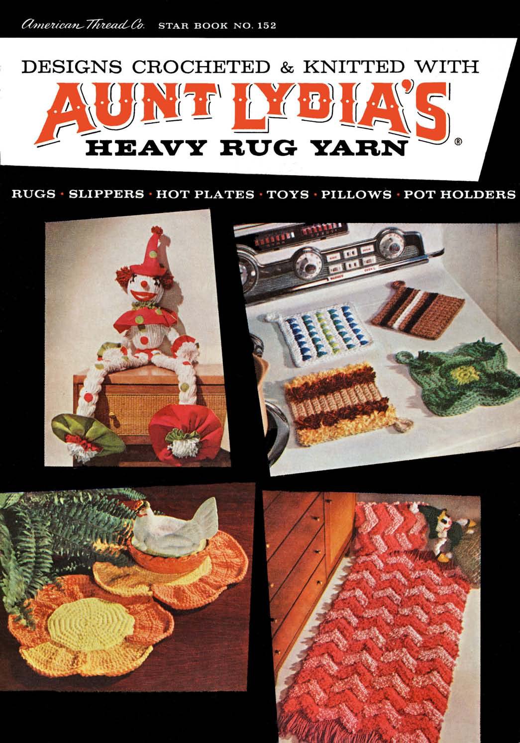 Rugs Toys Slippers Home Vintage Knitting Crochet Patterns Book