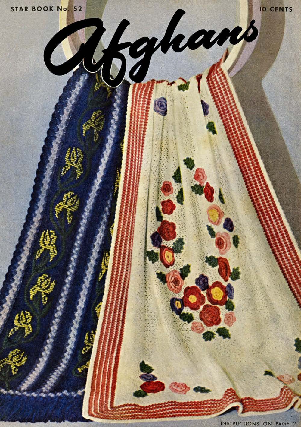 Afghans Vintage Knitting Crochet Patterns Book 52