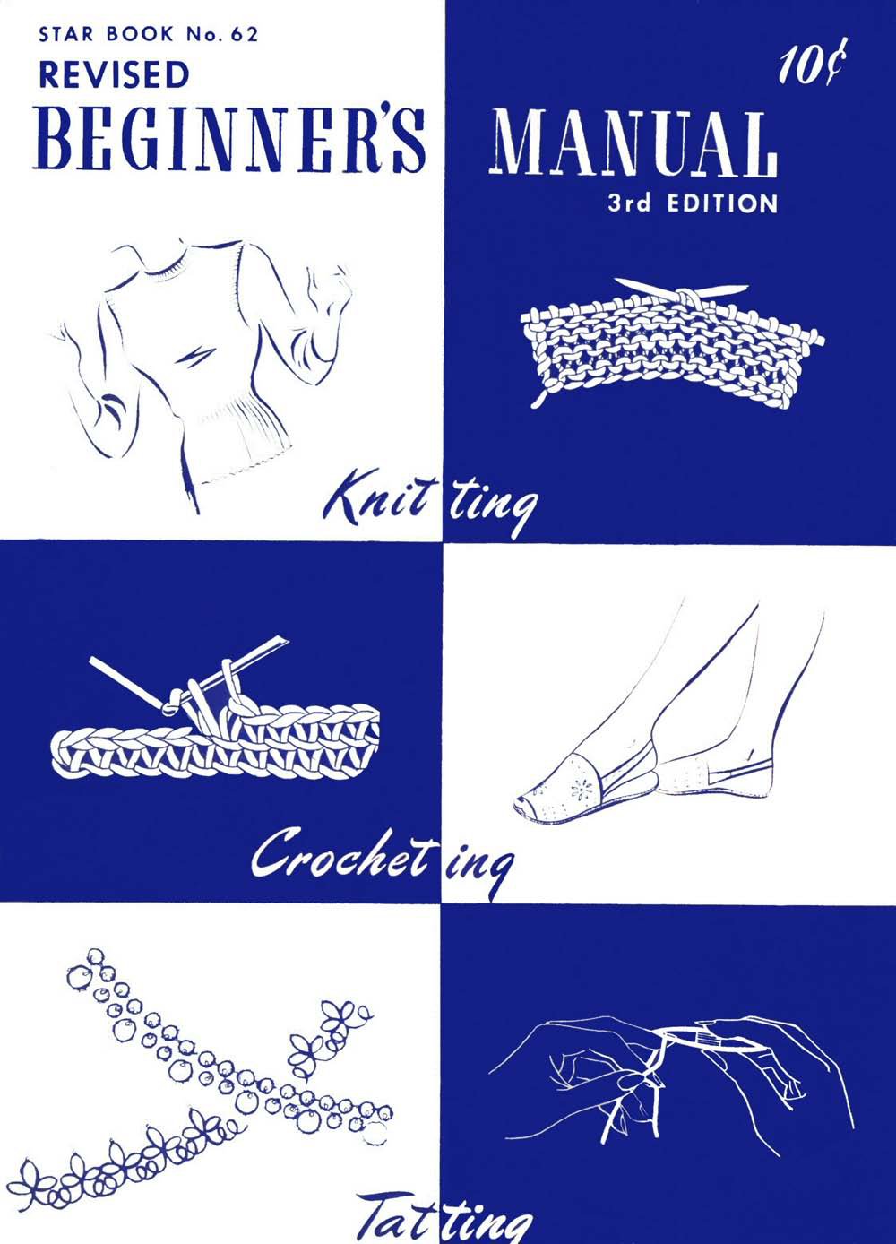 Beginners Manual Vintage Knitting Crochet Tatting Book