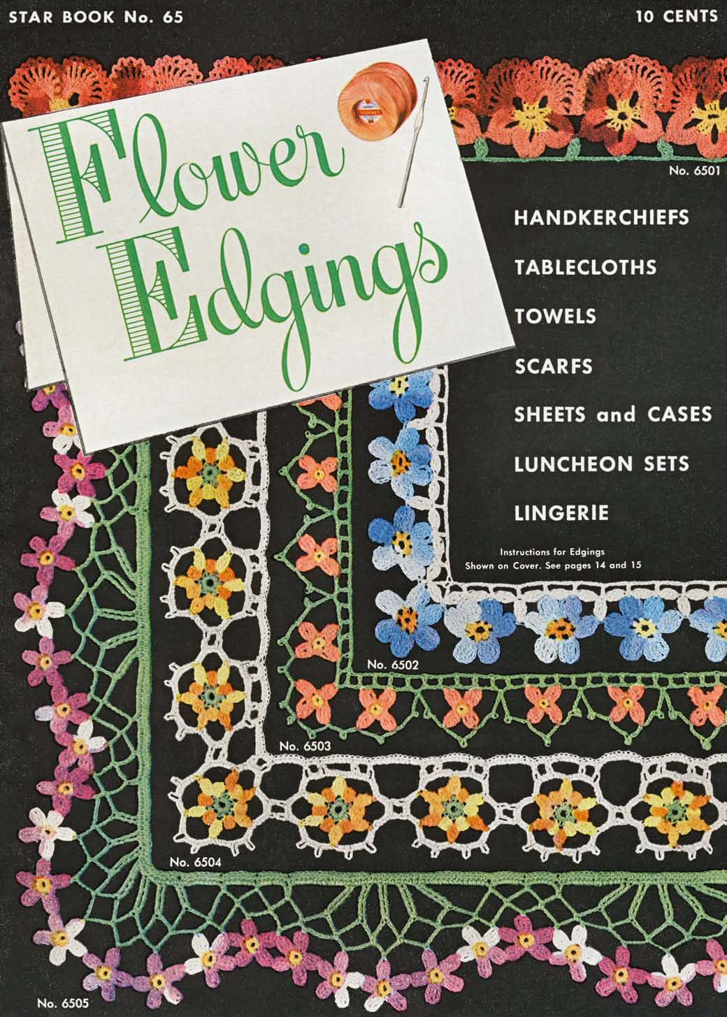 Flower Edgings Vintage Crochet Patterns Book