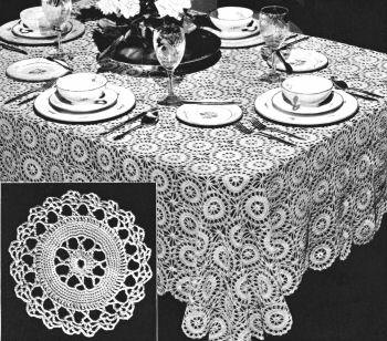 Star Wheel Motif Tablecloth Crochet Pattern