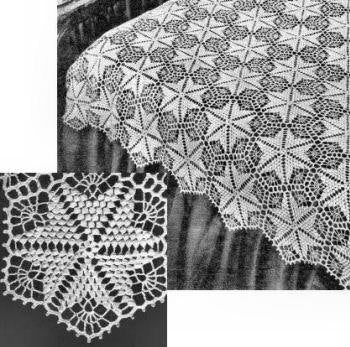 Stardust Popcorn Motif Bedspread Crochet Pattern