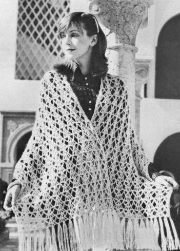 Fringed Lacy Stole Crochet Pattern