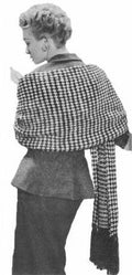 Two-Colour Check Design Stole Knitting Pattern