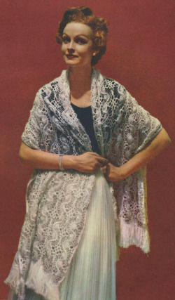 Nylon Evening Stole Hairpin Lace & Crochet Pattern