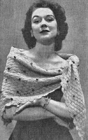 Stole with Sequins Crochet Pattern
