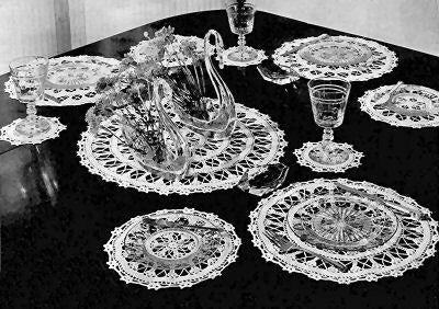 Spun Sugar Doily Table Setting Crochet Pattern