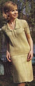 Sweater Blouse & Skirt Suit Knitting Pattern Bust 34-39