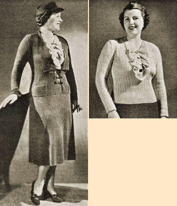 Sweater & Skirt Suit Knitting Pattern 40-42
