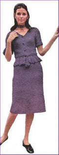 Peplum Blouse & Skirt Suit Crochet Pattern 31.5-36