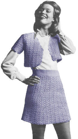 Shell Design Bolero & Skirt Suit Crochet Pattern 34-36