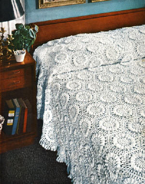 Sunflower Motif Bedspread Crochet Pattern