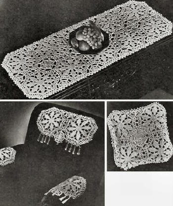 Sunflower Pillow, Chair Set & Runner Crochet Pattern