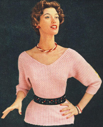 Fitted V Neck Sweater in Shell Stitch Crochet Pattern 32-36