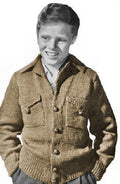 Boys Sweater Jacket Knitting Pattern Sz 10-14