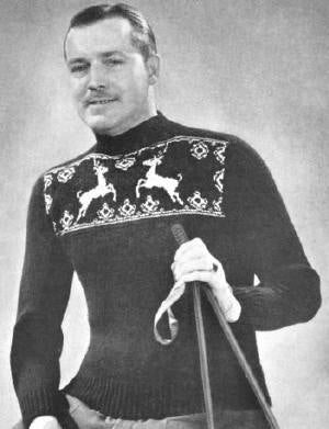 Men's Sweater with Reindeer Design Knitting Pattern 36-40
