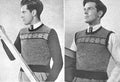 Men Fair Isle Sweater or Vest Knitting Pattern 38-40