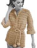 Wrap Cardigan Sweater Crochet Pattern Sz 12-18