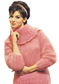 Cowl Neck Sweater Knitting Pattern 30-38