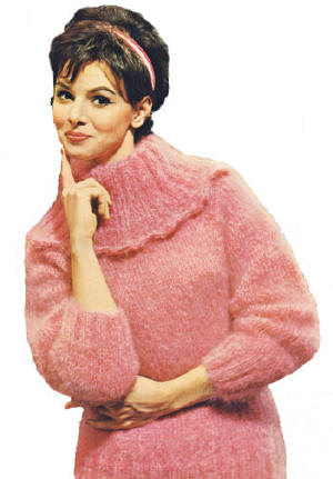 Cowl Neck Sweater Knitting Pattern 30-38