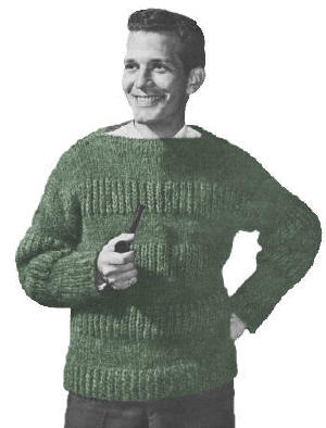 Crew Neck Sweater Knitting Pattern 34-44