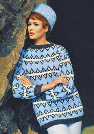 Pullover Sweater & Hat Knitting Pattern 32-38