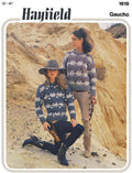 Pullover Sweater in Southwest Design Knitting Pattern 32-40