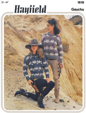 Pullover Sweater in Southwest Design Knitting Pattern 32-40