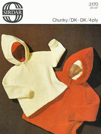 Children Hooded Sweater Jacket Knitting Pattern Sz 3-6